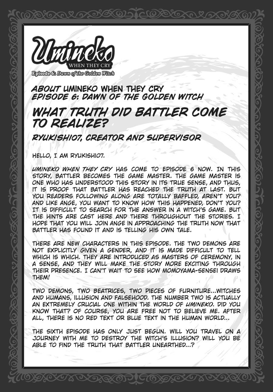 Read Umineko WHEN THEY CRY Episode 6_ Dawn of the Golden Witch EN Manga Online